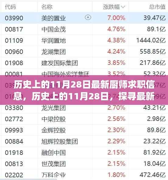 历史上的11月28日厨师求职信息大揭秘,探寻最新发展轨迹