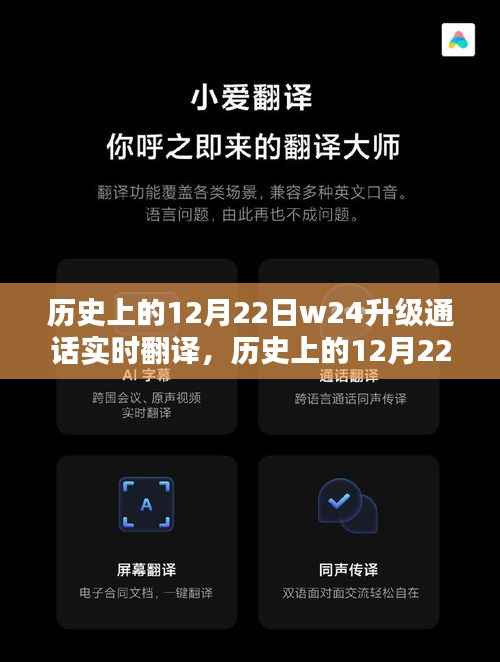 历史上的12月22日,W24升级通话实时翻译技术的重要里程碑